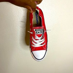 Low top slip on red converse
